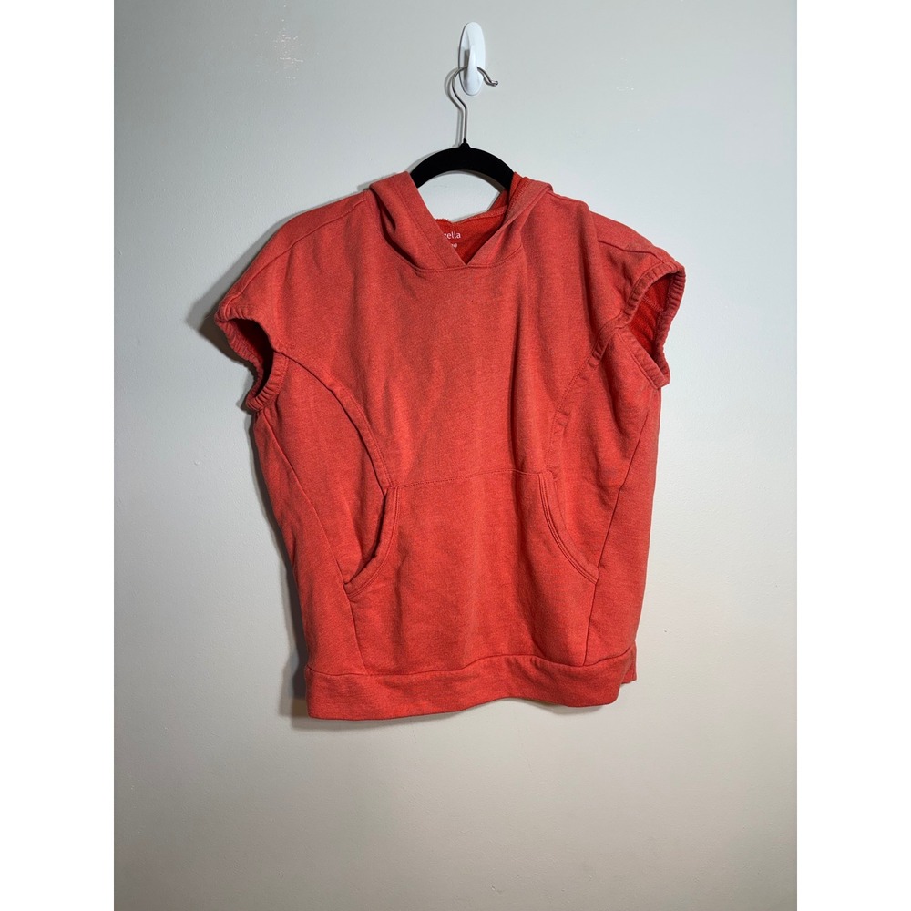 Zella Girl Coral‎ Orange Short Sleeve Hoodie Pullover French Terry XL 14-16